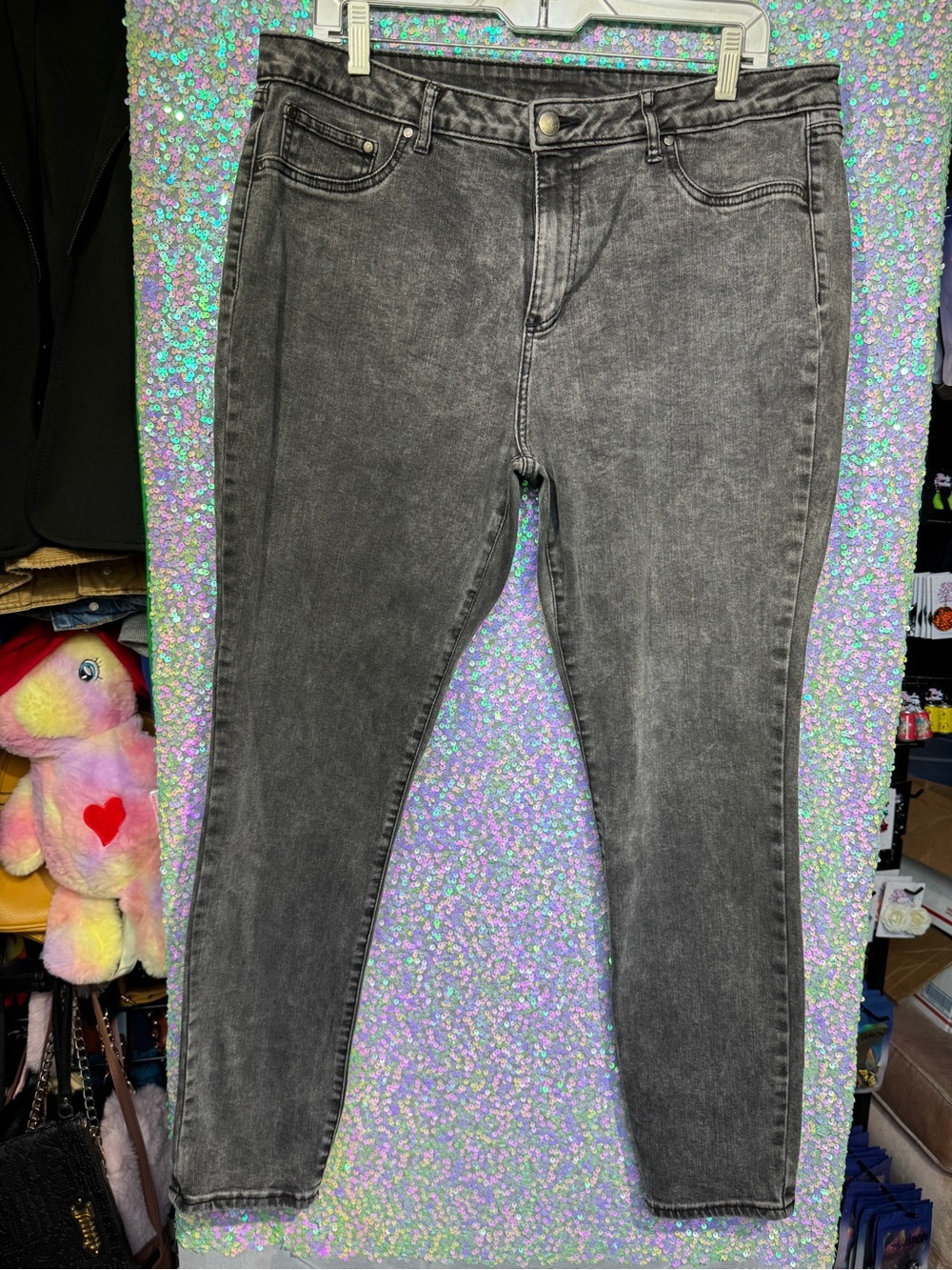 Faded Glory Black Stonewashed Skinny Jeans